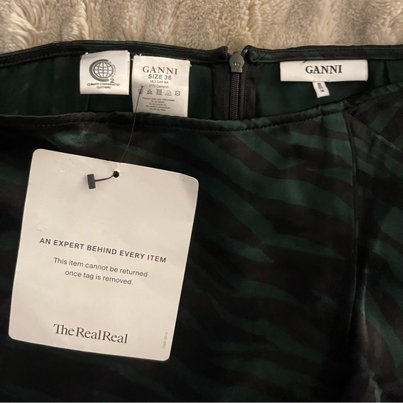 Ganni Black and Green Midi Skirt - Picture 5 of 13